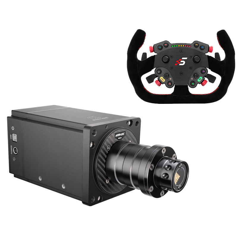 Alpha U Wheelbase without QR + GT C Steering Wheel | Shifter &amp; Clutch Paddles | Alcantara