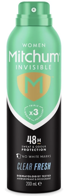 Mitchum 200ml Invisible Clear Fresh Aerosol
