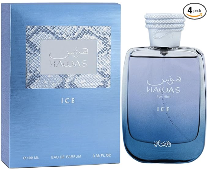 RASASI Hawas Ice Eau De Parfum Spray para hombre, 3.4 onzas