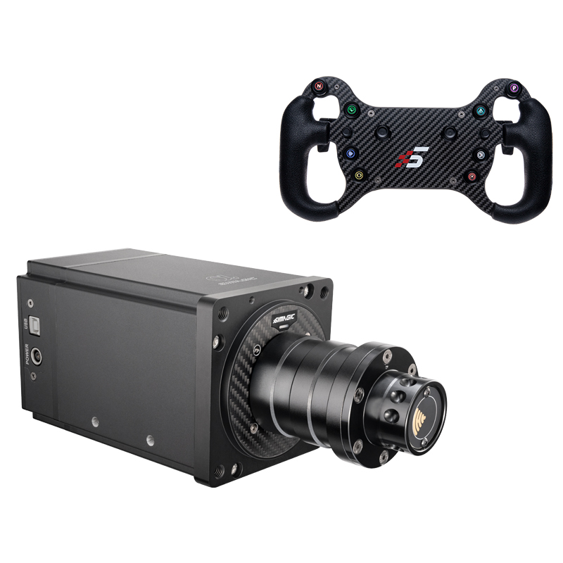 Alpha U Wheelbase without QR + GT4 Steering Wheel | Carbon Fiber | Shifter Paddles